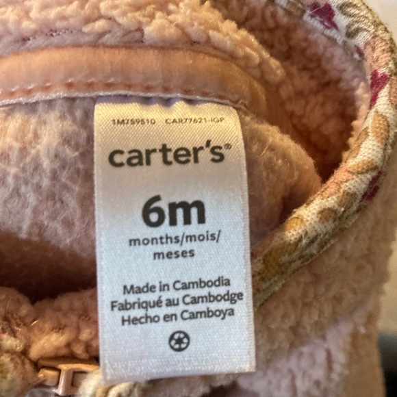 Carter’s 6 Month Sherpa One Piece with Zipper - Picture 5 of 6